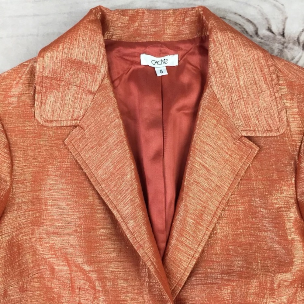 Cache Linen Metallic Linen Blazer Jacket - image 3